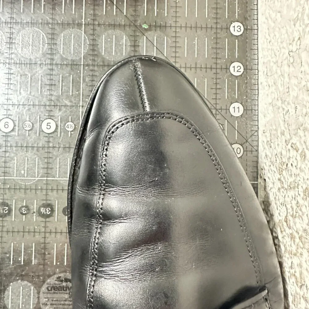 Allen Edmonds Delray Men Size 9.5D Black Leather Split Toe Derby Dress Shoes